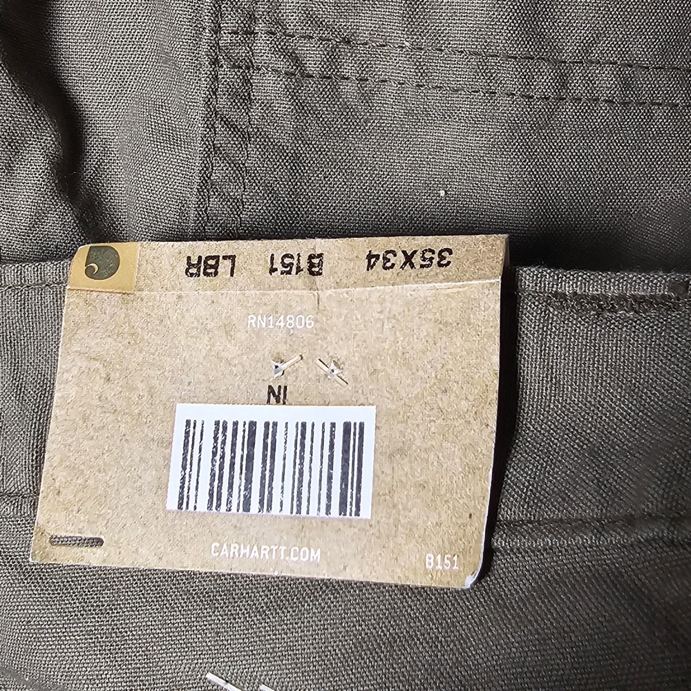 Carhartt B151-LBR Men 35x34 Loose Original Fit Canvas Work Dungaree Pants Brown - Picture 4 of 7
